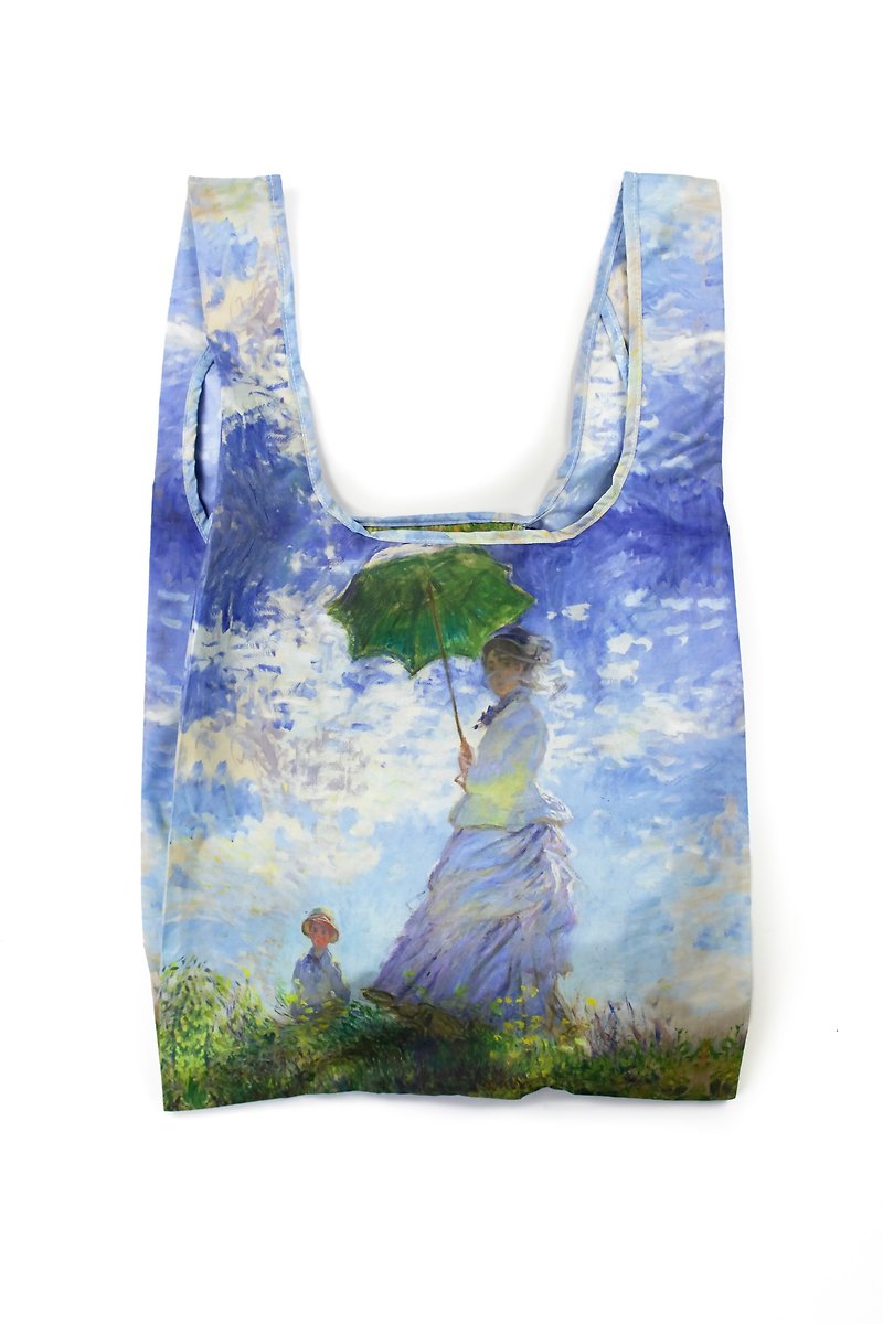 British Kind Bag-Environmentally Friendly Storage Shopping Bag-China-Museum Collection Series-Monet - กระเป๋าถือ - วัสดุกันนำ้ สีน้ำเงิน