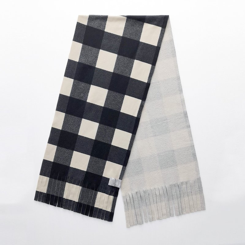 Brand diamond scarf - warm wood Brown - Knit Scarves & Wraps - Polyester Black