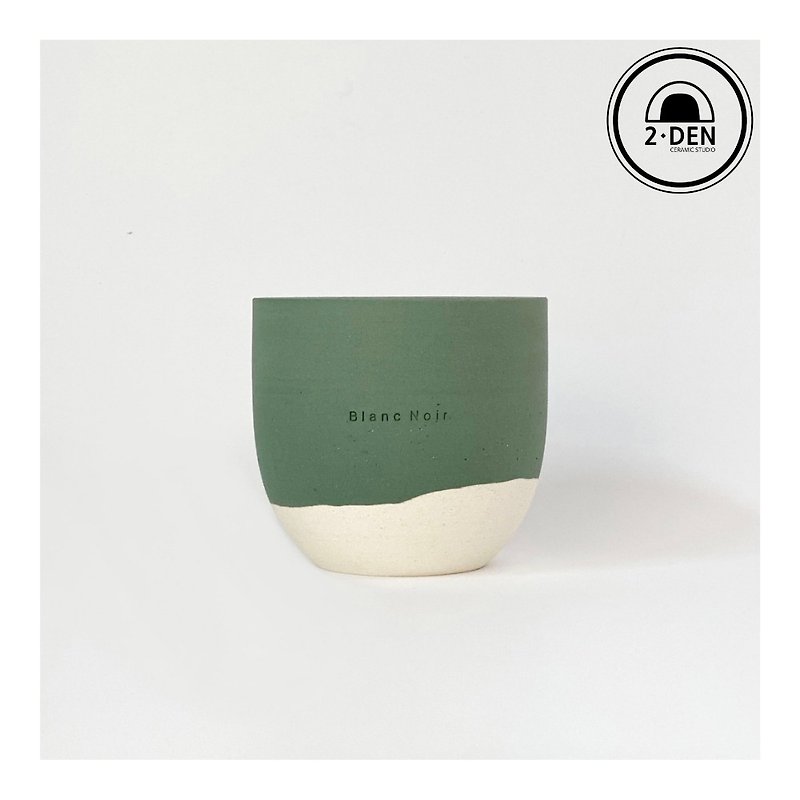 【Korea 2DEN Studio】Blanc Noir Series_Pawn Latte Pottery Pot_Bud Green Latte - Plants - Pottery Multicolor