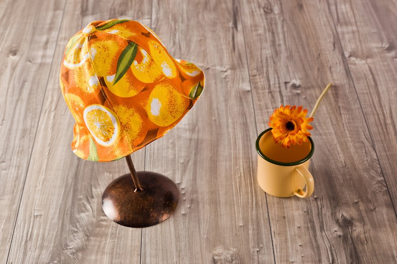 小童系列_Fruit生果系列橘子菇菇帽 - 嬰兒帽子/髮帶 - 棉．麻 橘色
