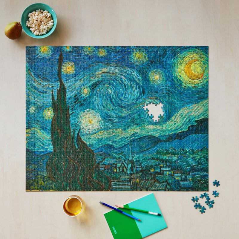 美國 MoMA 梵高星夜1000塊大型拼圖 世界名畫進口拼圖牆面裝飾 - 拼圖 - 紙 多色