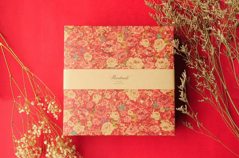 【Free shipping to Hong Kong and Macau】Chamberly Wealthy Blossom Gift Box (with bag)/New Year Gift Box/Gift/Souvenir - Handmade Cookies - Fresh Ingredients Red