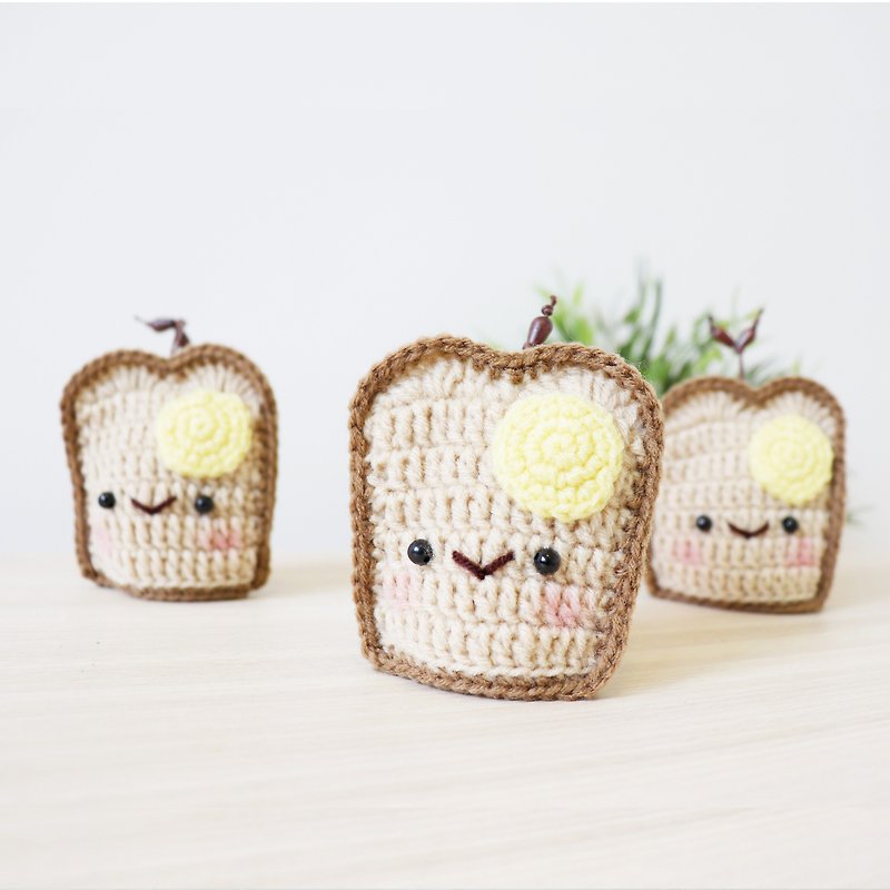 Other Materials Keychains Multicolor - Knitted key cover - Bread With Egg Spread