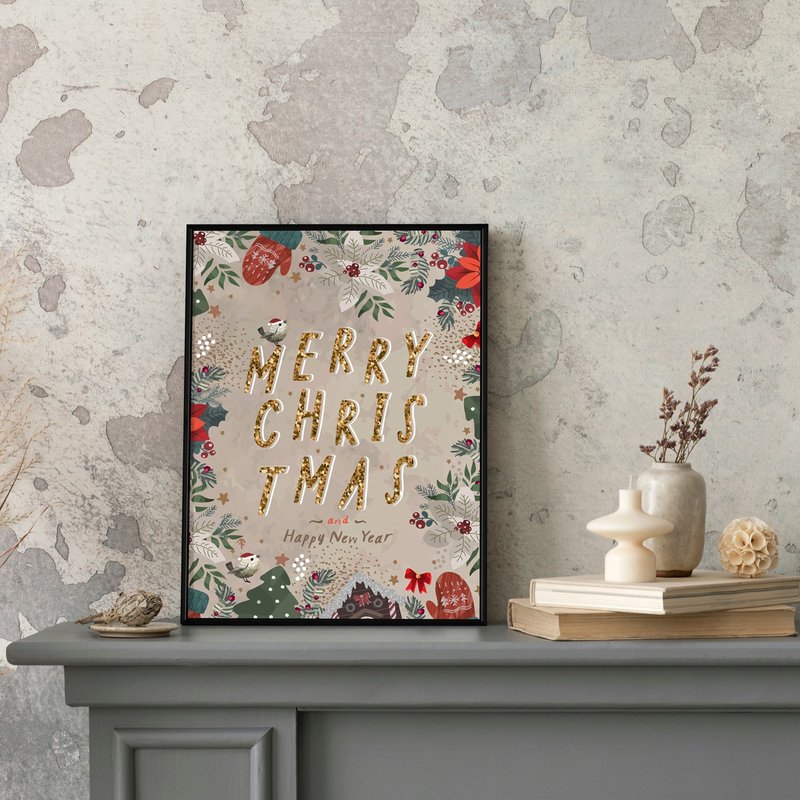 Joy to the World - santa/Christmas Illustrations/Christmas Decor - Posters - Other Materials Multicolor