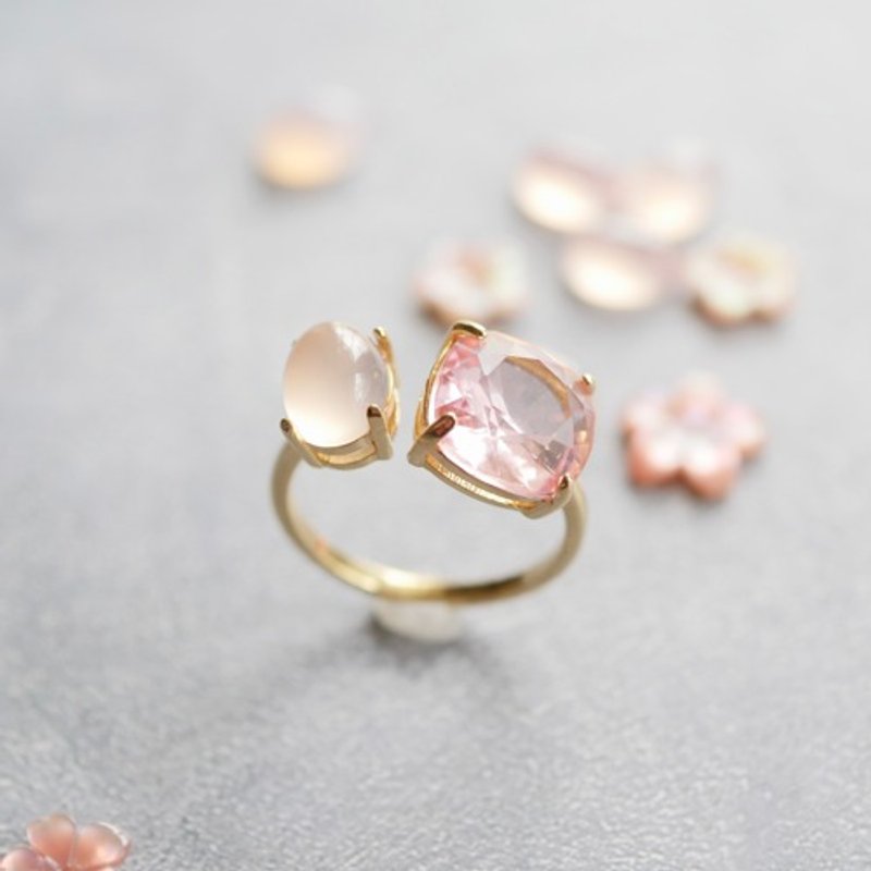 フォークリング　桜色のリング　フリーサイズ - 戒指 - 其他金屬 