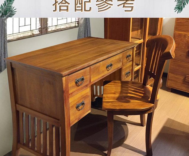 Jidi Cityチークの木100％家具】 UNC7-16チークの木曲面テーブル 5本脚