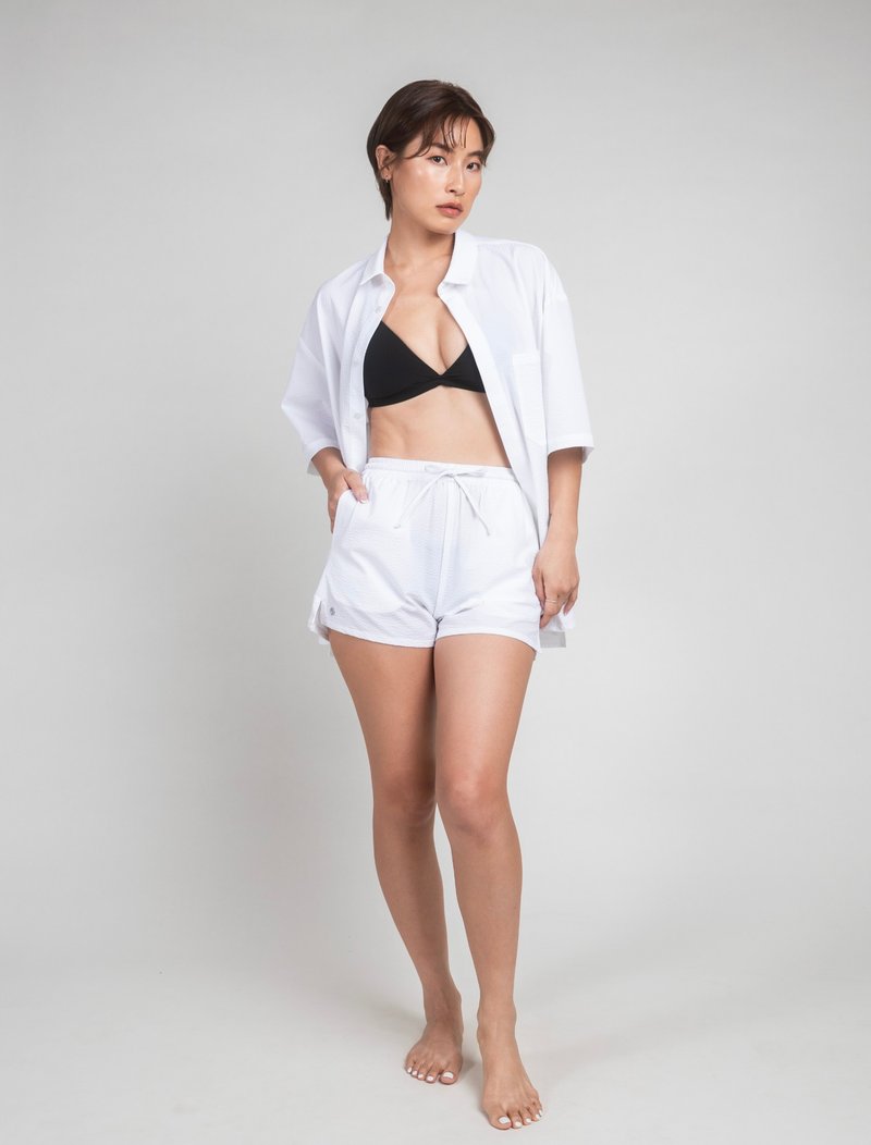 Snow White/women's seersucker vacation shorts - Women's Shorts - Other Materials White