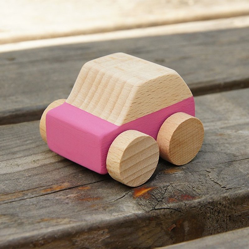 手工木頭車-警車(兩台一組顏色請備註欄留言)天然玩具不上化學漆 - 寶寶/兒童玩具/玩偶 - 木頭 咖啡色