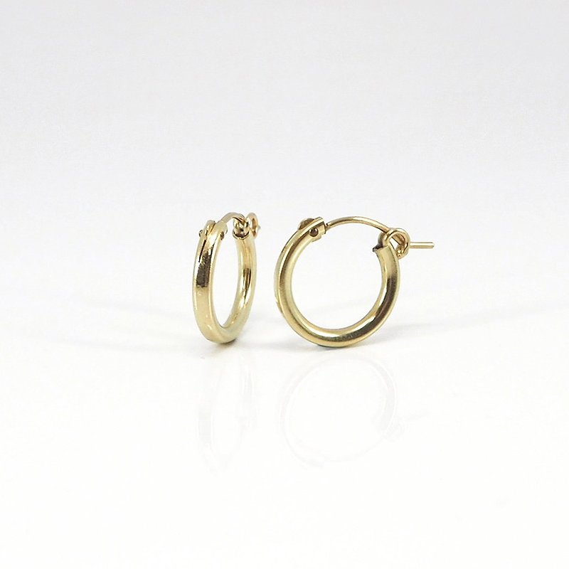 NO.60 CLASSIC STYLE EARRINGS classic basic earrings-14K GF - ต่างหู - โลหะ สีทอง