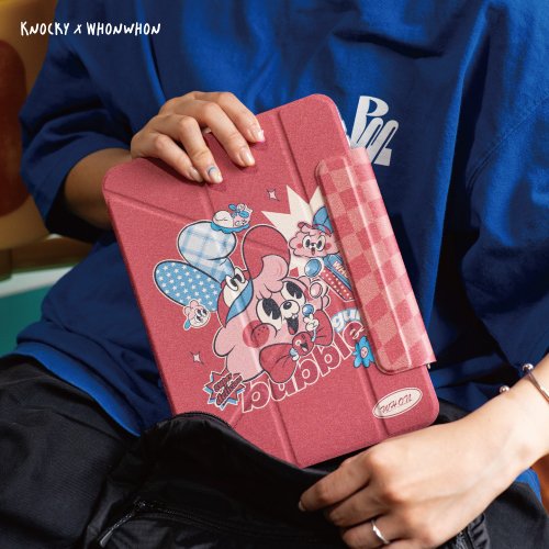 Knocky 原創 插畫家聯名【驚喜口香糖】多折式搭扣iPad殼