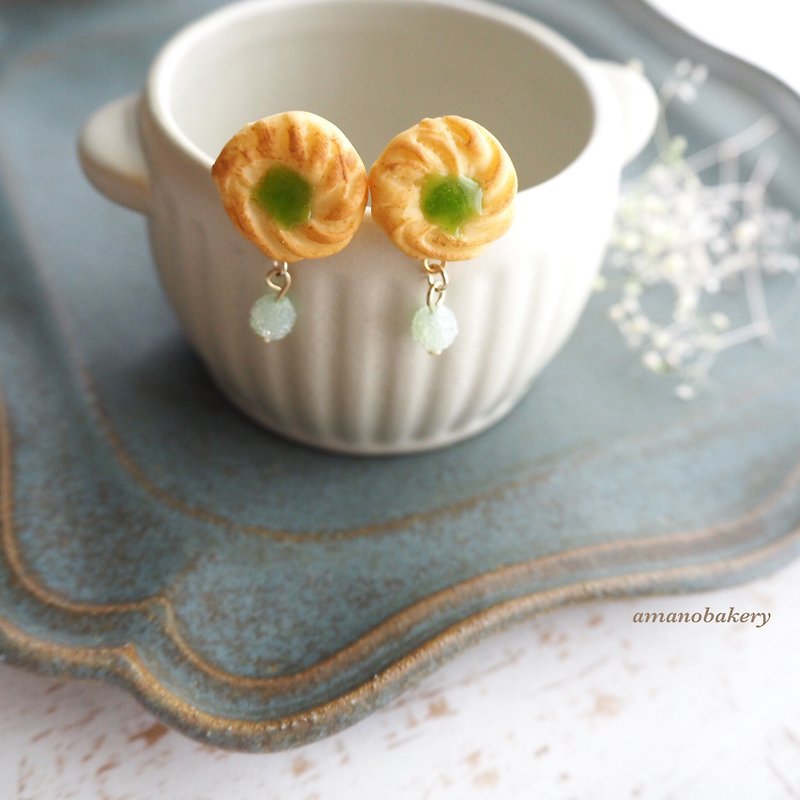 pierce / miniature cookie / Green - ต่างหู - ดินเหนียว สีเขียว