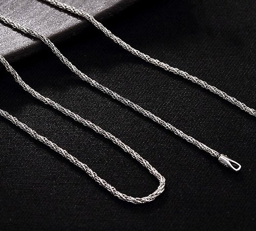 garyjewelry Real S925 Sterling Silver Women Necklaces without Pendants 1.2MM Twisted Chains