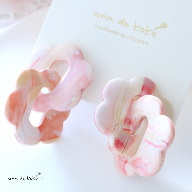 pink sunset - Earrings & Clip-ons - Clay Pink
