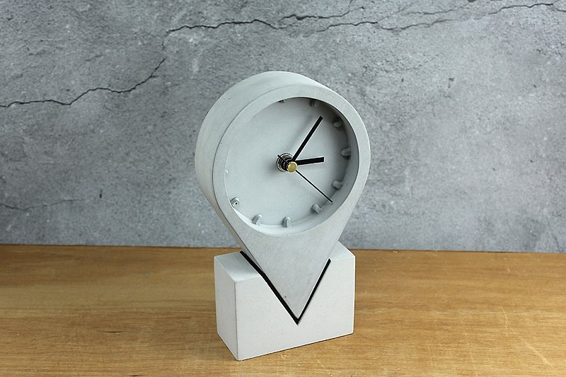 Landmark Clock-Card-Cement Clock-Industrial Wind-Wen Chuang Gifts-Handmade Creativity-Grey Cement - นาฬิกา - ปูน สีเทา