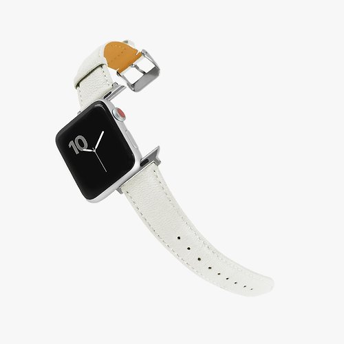 Macarooon 客製化禮物意大利真皮革錶帶Apple Watch 香草白色