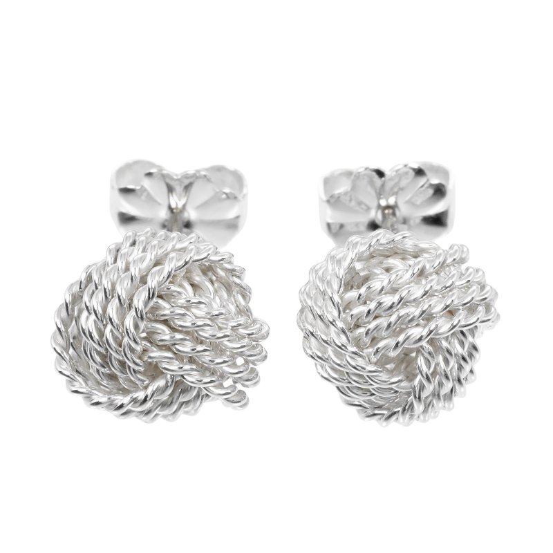【日本直送】ティファニー TIFFANY&Co. メッシュ ノット ピアス シルバー925 約2.65g【中古】Aランク - 耳環/耳夾/耳骨夾 - 銀 銀色