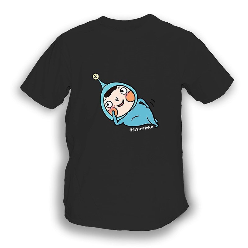 【HeiyinHOHO HoHo and LamHo】T-shirt｜Lazy LamHo - Unisex Hoodies & T-Shirts - Cotton & Hemp Black