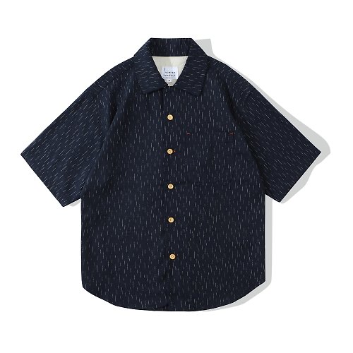 Incense harbour Incense Habour 日本藍染拔染手工布 短袖恤衫 襯衫
