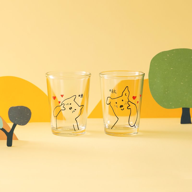 【Li Jinlun Joint Charity Project】Cat and Dog Lover Glass Set - Cups - Glass Transparent