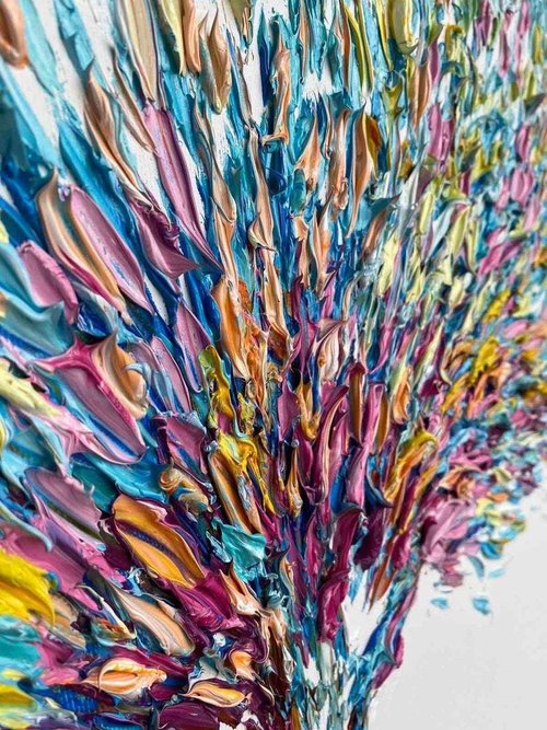 山岡清紫 作　■ 絵画 アート 油彩 抽象画 抽象画 現代アート 「彩-6」 油彩の抽象画、F6号 木のフレーム