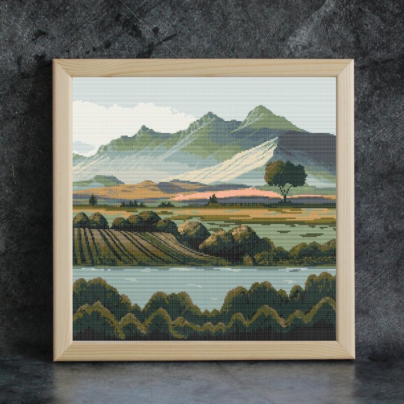 Cross stitch pattern Landscape, Cross stitch chart PDF, xstitch pattern Scenery - 其他數位商品 - 其他材質 