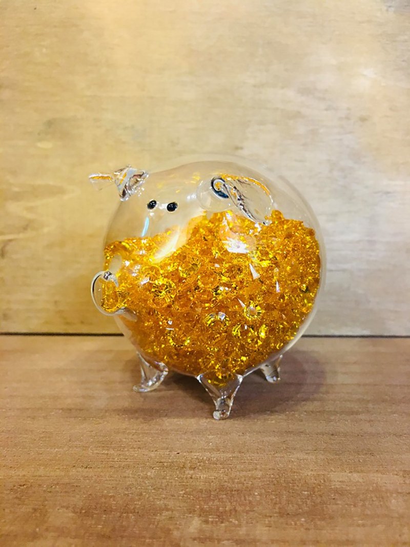 魷魚遊戲同款 水晶玻璃鑽石豬 生肖豬 招財豬 - 擺飾/家飾品 - 玻璃 