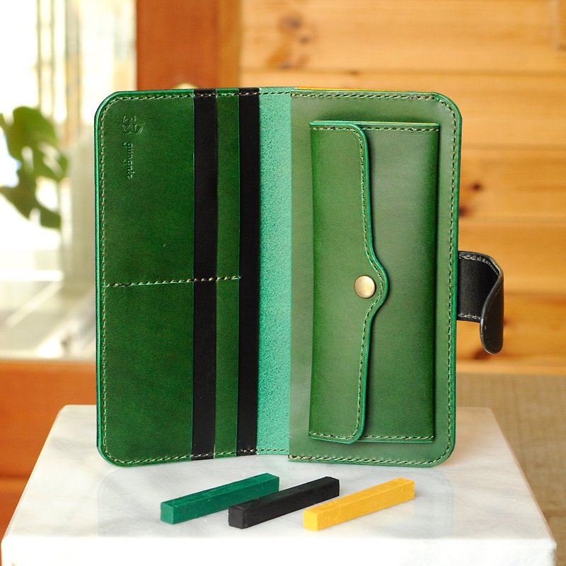 Simple wallet B No.1 Buttero - กระเป๋าสตางค์ - หนังแท้ สีเขียว