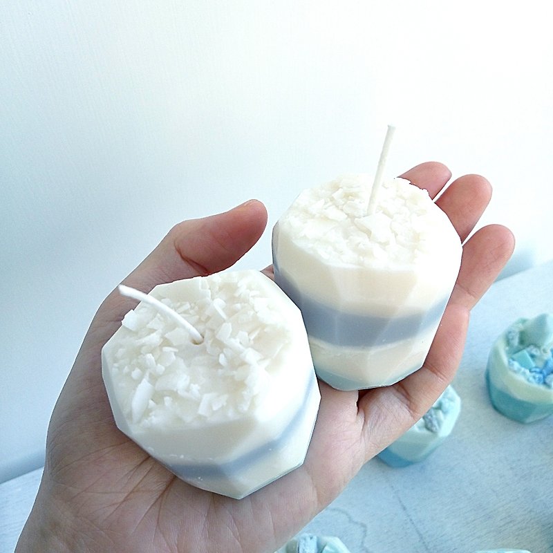 Stone | Natural Soywax Scented Candle | Jasmine | Birthday Gift - Candles & Candle Holders - Wax Blue