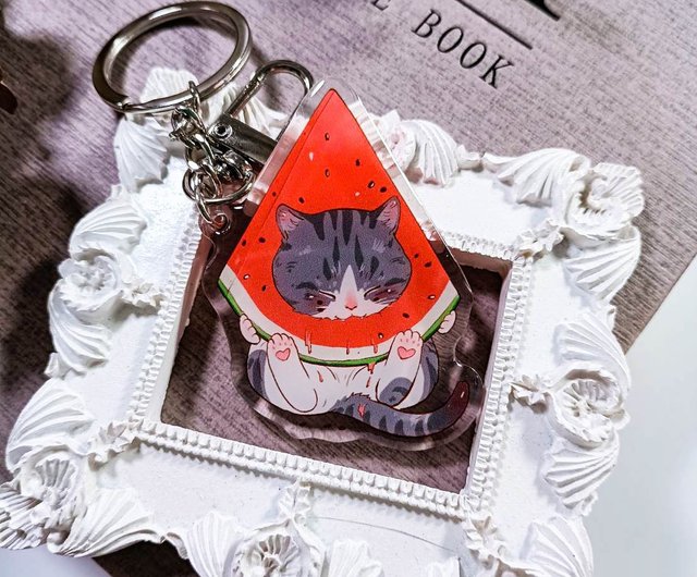 ME145_西貓A_Watermelon Cat A /stationery charm_ keychain ME145_西貓A_Watermelon Cat A /stationery charm_ keychain