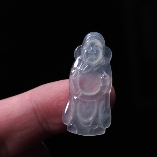 瓔珞翡翠 冰種翡翠財神爺項鍊 | 天然緬甸玉A貨翡翠 | 送禮