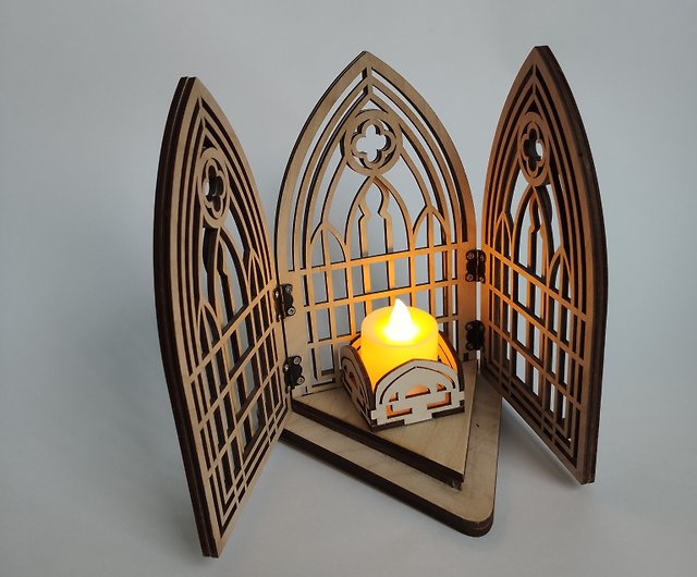 Gothic Arch Candle holder, Gothic Decor, Gothic tealight holder - Shop  WoodAtmosphere Candles & Candle Holders - Pinkoi