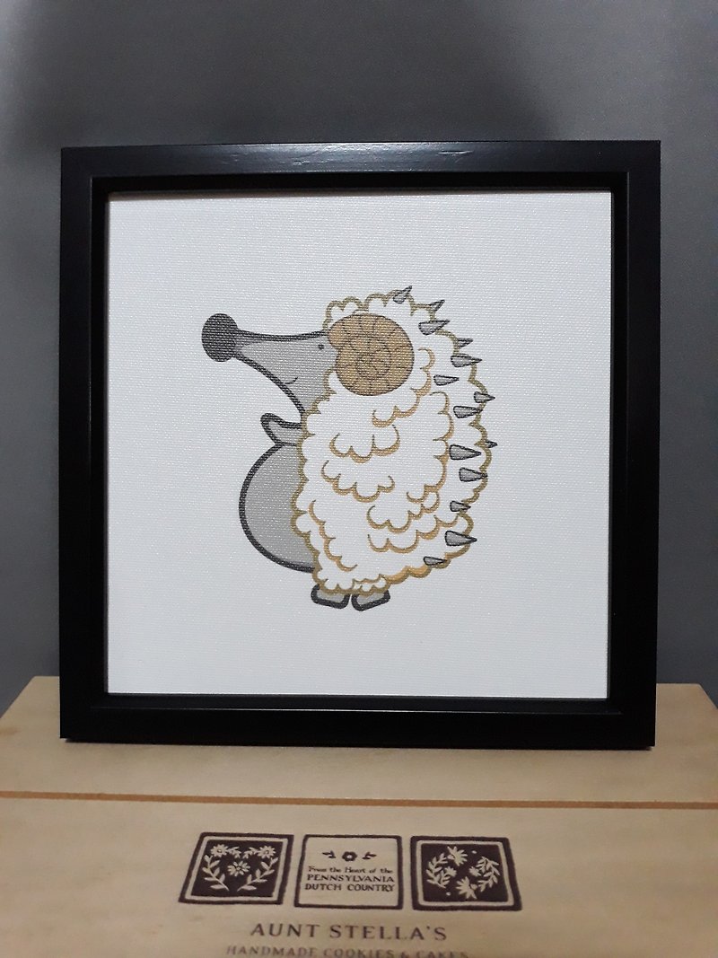 Small hedgehog copy frame: a camouflage sheep action - Posters - Other Materials Gray