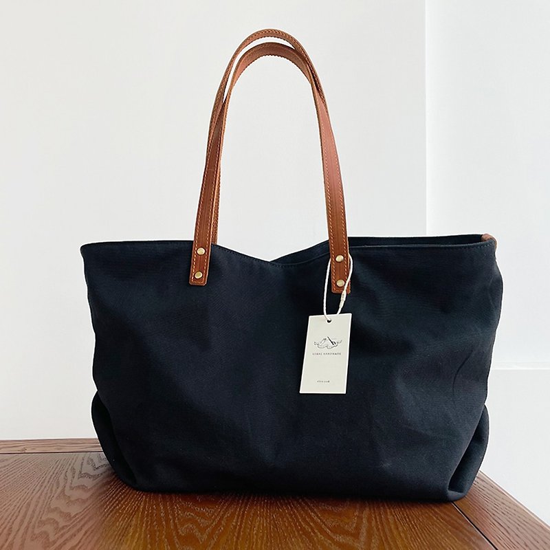 sobag original black canvas big bag female Korean version portable shoulder bag ins simple tote big bag new product - กระเป๋าแมสเซนเจอร์ - ผ้าฝ้าย/ผ้าลินิน สีดำ