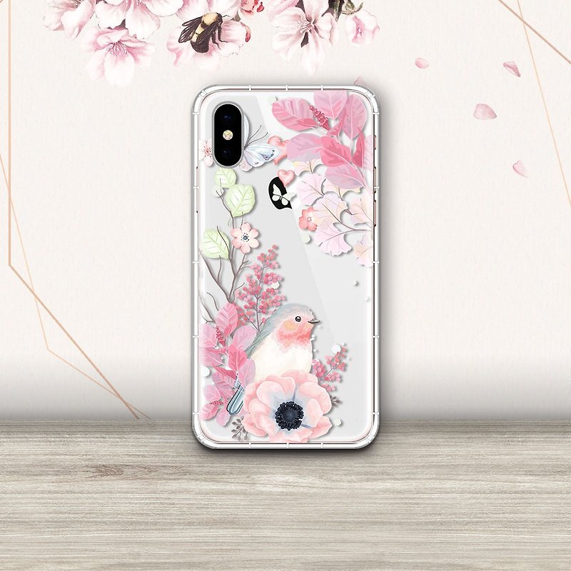 粉紅錦簇 浪漫花鳥系列 支援各品牌手機殼CSAC02 - 手機殼/手機套 - 矽膠 多色