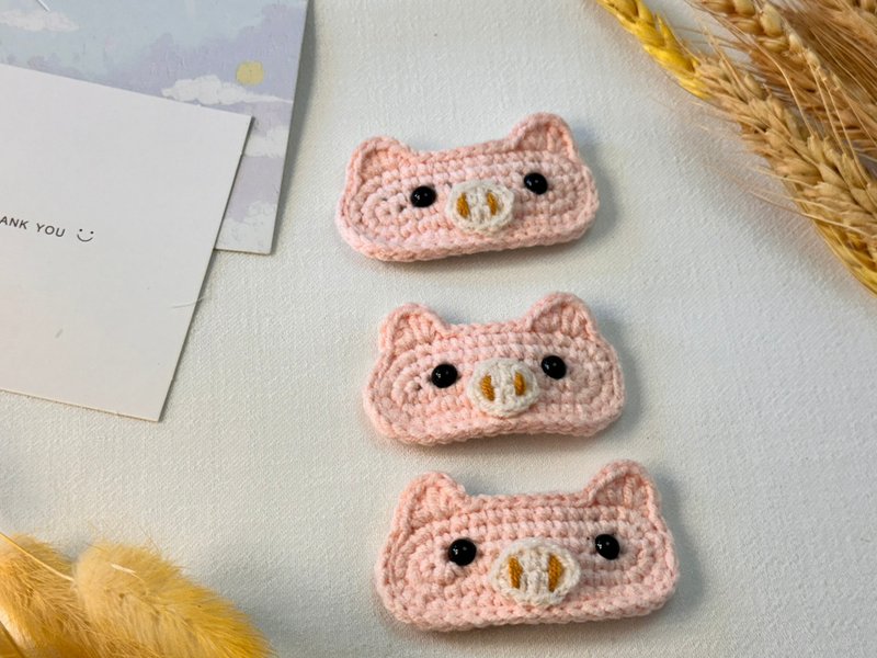 Pink Pig Hair Clip - Hair Accessories - Cotton & Hemp Pink