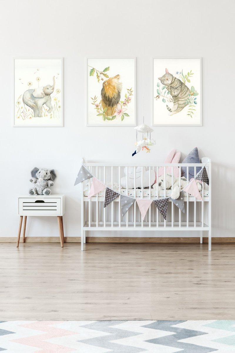 Animal series home decoration painting newborn gift baby room decoration acid-free art watercolor paper - โปสเตอร์ - กระดาษ ขาว