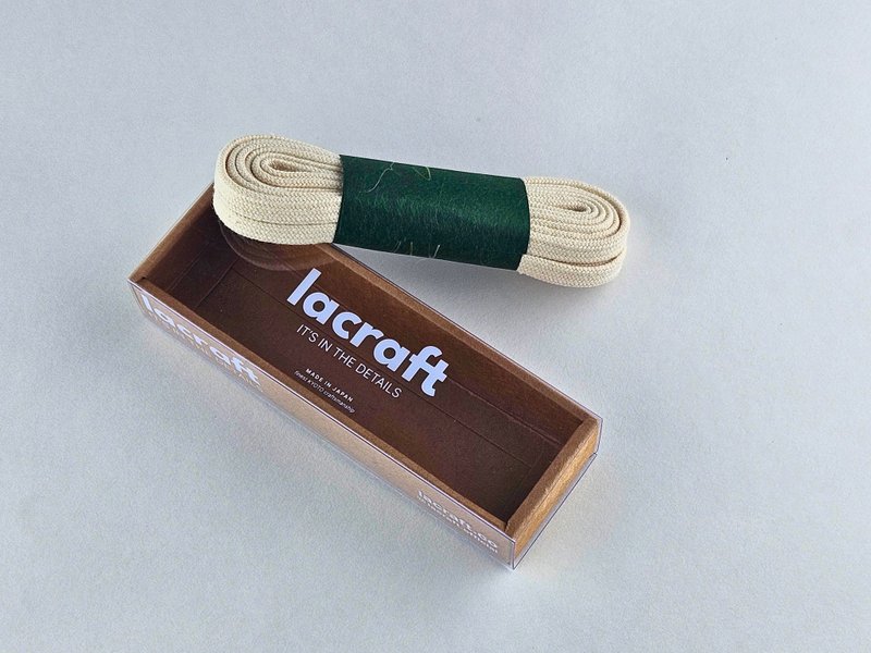 Double layered cream color shoelace made in Japan - Creamy - อื่นๆ - ผ้าฝ้าย/ผ้าลินิน สีกากี