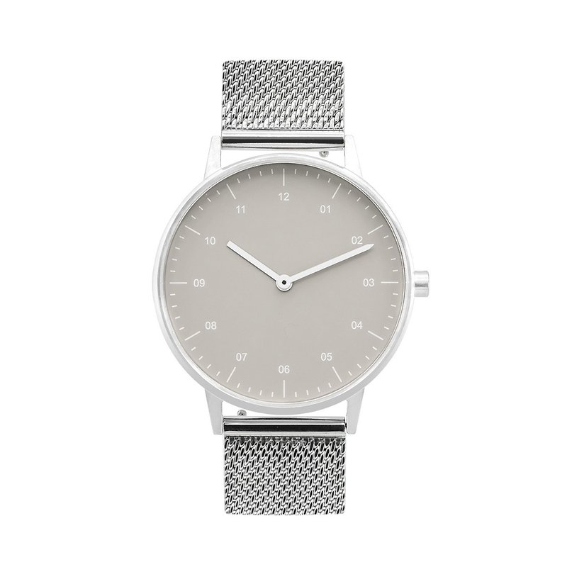 B40 Series Waterproof Watch Ivory Grey Dial with Braided Steel Strap - นาฬิกาผู้หญิง - สแตนเลส สีเทา