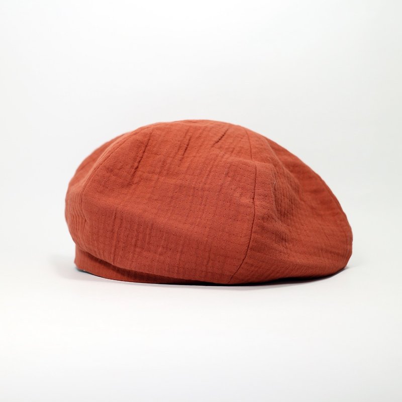 JOJA/Beilei/thick bubble yarn/brick orange - Hats & Caps - Cotton & Hemp Orange