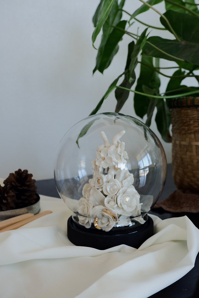 フラワードーム - 置物 - 陶器 ホワイト