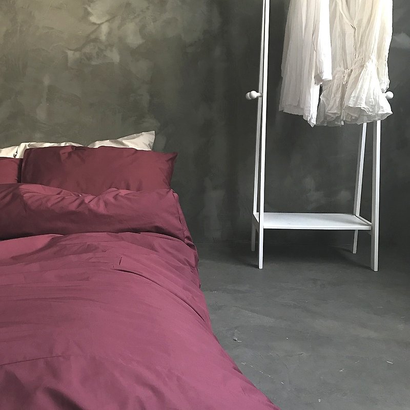 Single_100% organic cotton comforter cover for Single+3 color pillow - เครื่องนอน - ผ้าฝ้าย/ผ้าลินิน สีแดง
