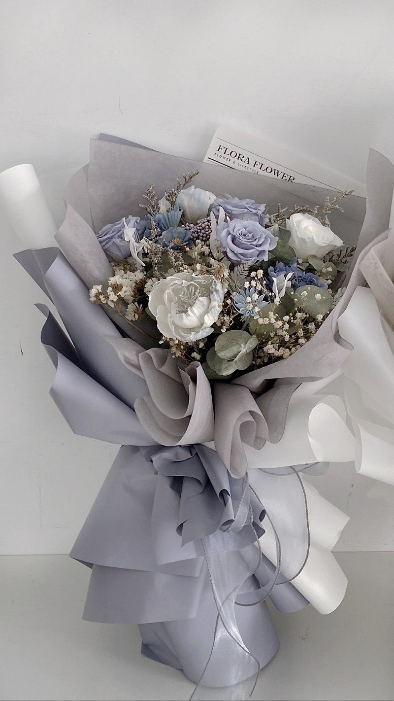 Flora Flower Dried Bouquet - in the moment - ช่อดอกไม้แห้ง - พืช/ดอกไม้ สีน้ำเงิน