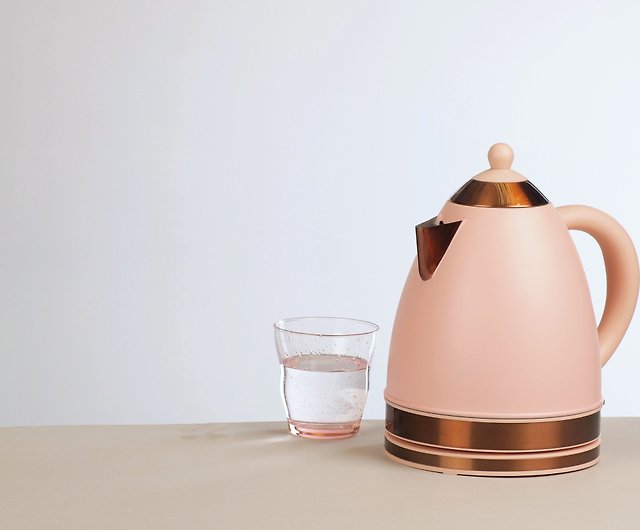 1.7L Cordless Electric Rapid Boil Water Kettle - Blush Pink and Copper -  Shop Me Too! Pitchers - Pinkoi