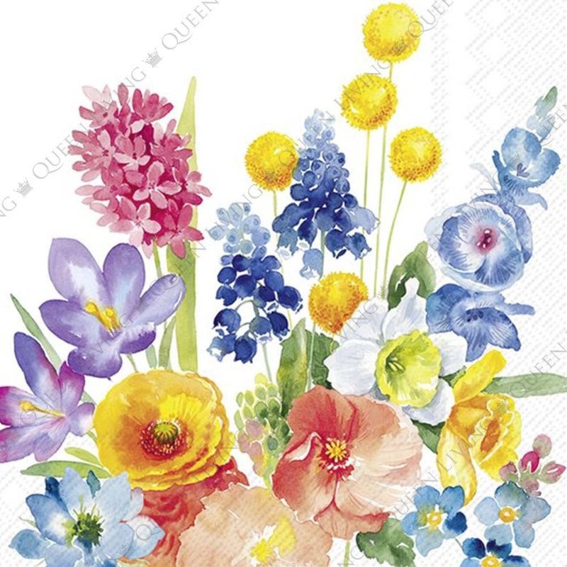 German IHR-25*25cm napkin-The Magic of Flowers - Place Mats & Dining Décor - Paper Multicolor