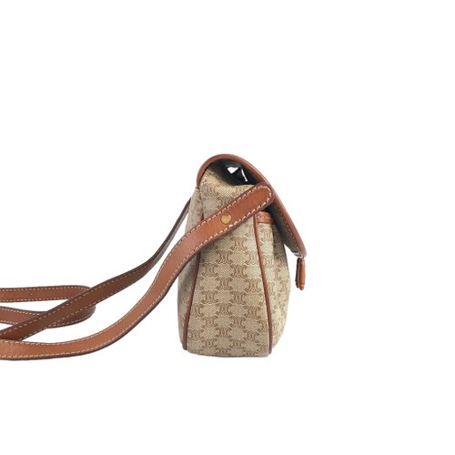CELINE】ミニショルダーバッグ マカダム柄 PVC ベージュ - メルカリ