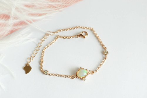 本物のオパールブレスレット、925シルバー - ショップ roseandmarry