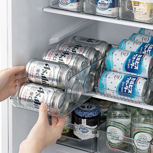 日本霜山 SHIMOYAMA 日本霜山 冰箱快取式飲料瓶罐收納籃-3入