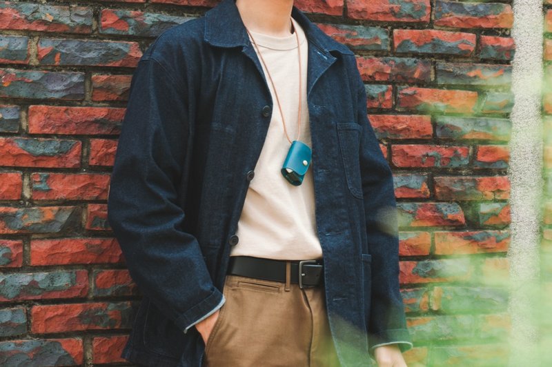 AirPods Pro leather neck hanging protective cover W1-073-3 - อื่นๆ - หนังแท้ สีน้ำเงิน