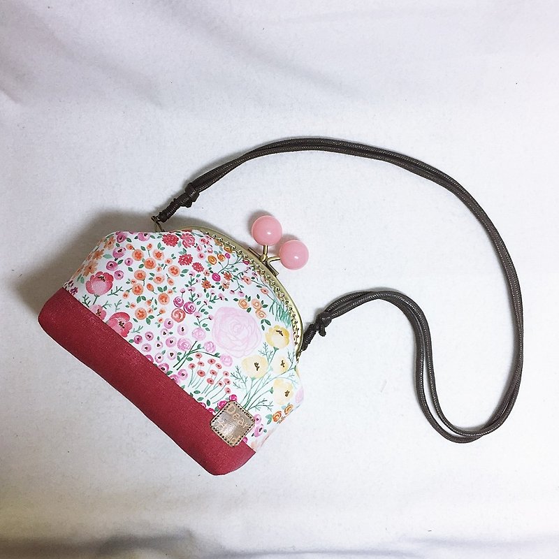 糖果口金包+甜夏+ - 化妝包/收納袋 - 棉．麻 粉紅色