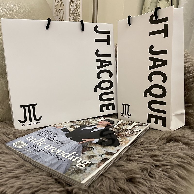 [Paper bag/sold individually] JT Jacque brand paper bag/Made in Taiwan/Gift giving/Packaging - กล่องของขวัญ - กระดาษ ขาว